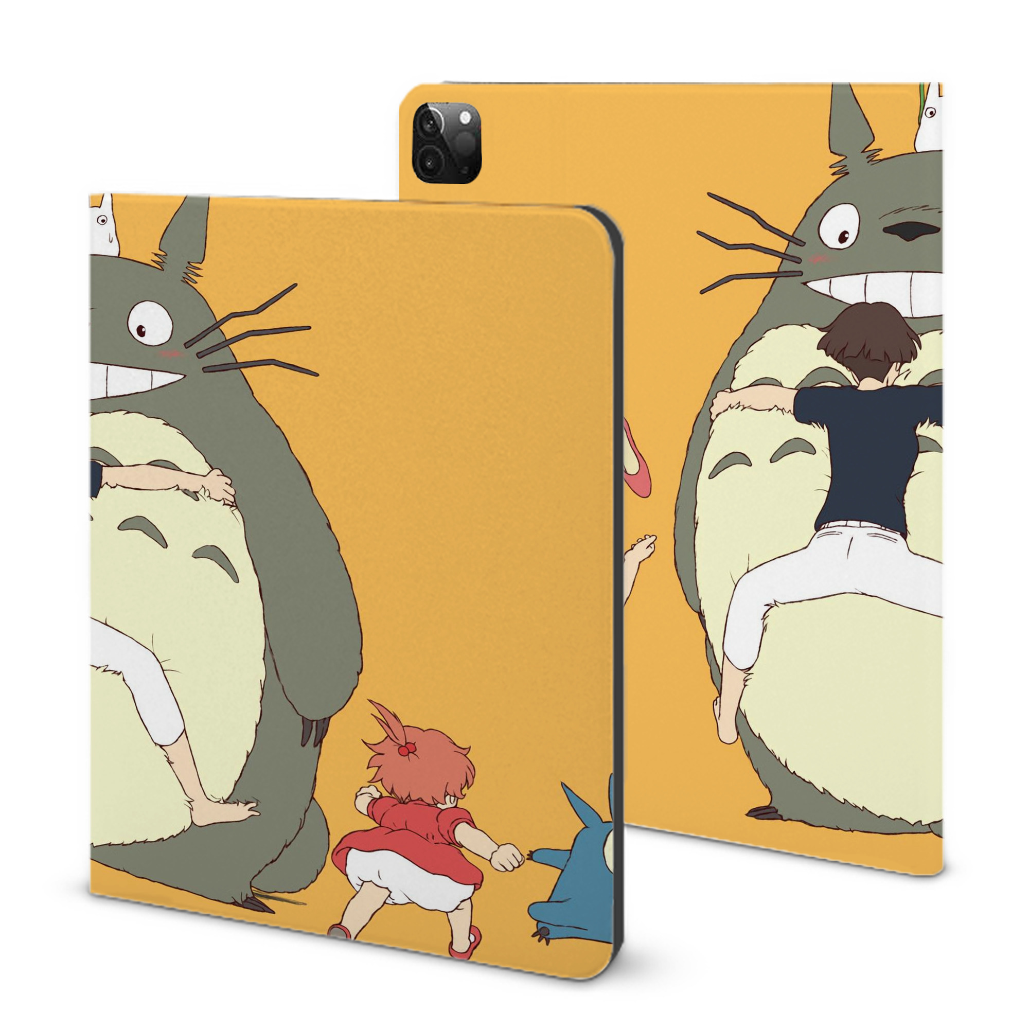 （画像用） となりのトトロ 草壁メイ 草壁サツキ My Neighbor Totoro Satsuki Kusakabe Mei Kusakabe IPadケース ペンホルダー付き ブックスタイルデザイン